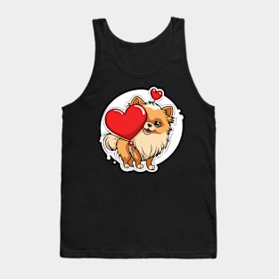 Pomeranian Heart Balloon - Valentines Day Tank Top